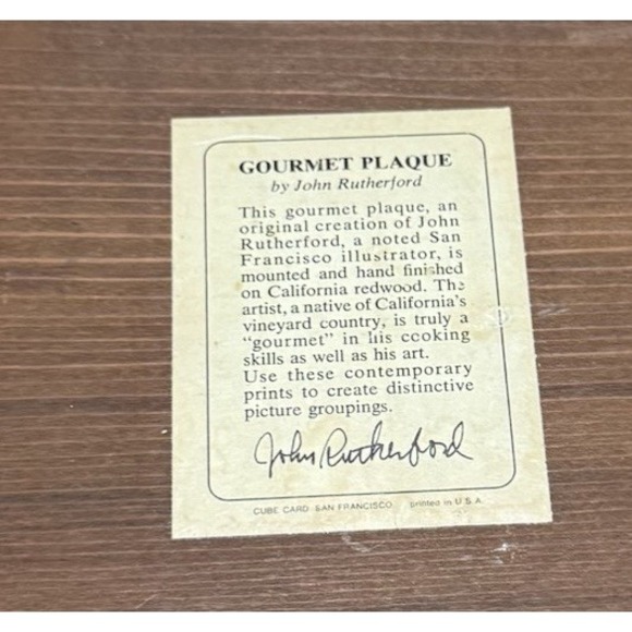 2 Vintage John Rutherford Gourmet Plaques-Apple & Watermelon on Red Wood - Picture 5 of 9